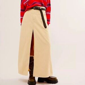 Free people x we the free come as you are cord maxi skirt